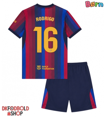 Barcelona Rodri Hernandez #16 Hjemmebanesæt Børn 2026-27 Kort ærmer (+ korte bukser)